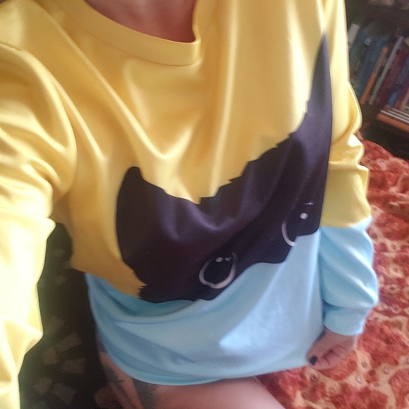 Black cat retro hoodie - Picture 3 of 3